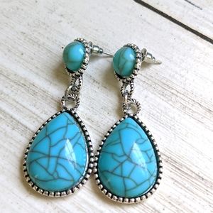 Boho Festival Crackle Semi-Precious Stone Earrings